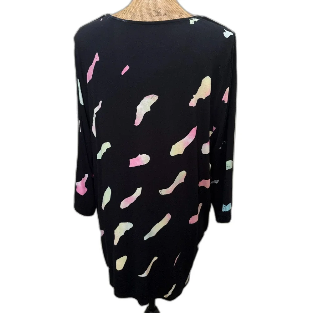 Torrid Lovesick Supersoft Strappy Tee Black Tie Dye Skeletal Star Plus Size 2X - Picture 3 of 6